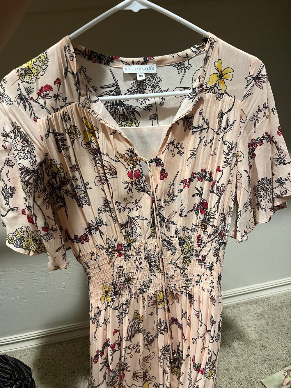 Baltic Born Floral Maxi Dress in Pink Size XS Like New